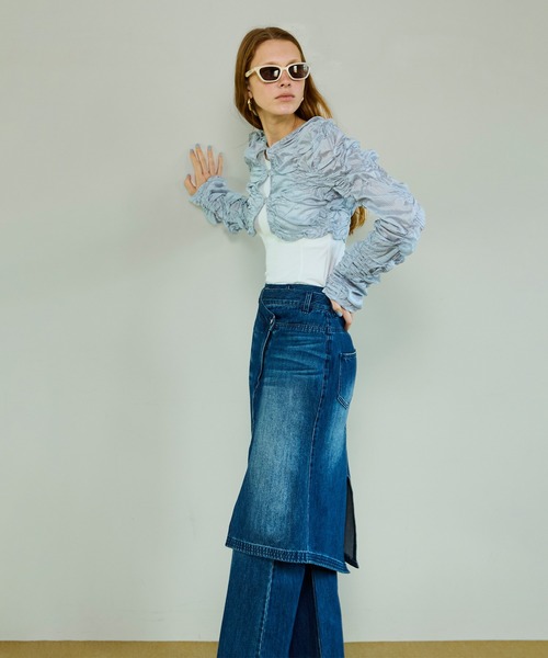 MAISON SPECIAL(メゾンスペシャル)の「Random Charring Bolero/ランダムシャーリングボレロ(カーディガン/ボレロ・レディース・ミント/ブルー/ブラック・FREE)」の21枚目の写真