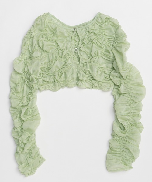 MAISON SPECIAL(メゾンスペシャル)の「Random Charring Bolero/ランダムシャーリングボレロ(カーディガン/ボレロ・レディース・ミント/ブルー/ブラック・FREE)」の4枚目の写真