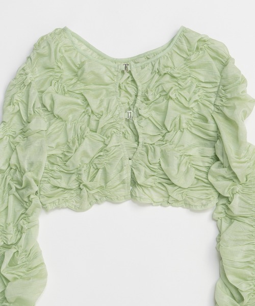 MAISON SPECIAL(メゾンスペシャル)の「Random Charring Bolero/ランダムシャーリングボレロ(カーディガン/ボレロ・レディース・ミント/ブルー/ブラック・FREE)」の5枚目の写真