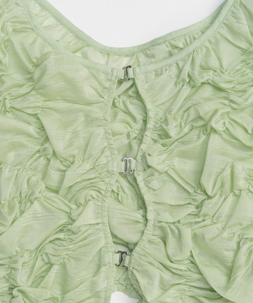 MAISON SPECIAL(メゾンスペシャル)の「Random Charring Bolero/ランダムシャーリングボレロ(カーディガン/ボレロ・レディース・ミント/ブルー/ブラック・FREE)」の6枚目の写真