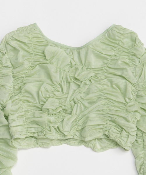 MAISON SPECIAL(メゾンスペシャル)の「Random Charring Bolero/ランダムシャーリングボレロ(カーディガン/ボレロ・レディース・ミント/ブルー/ブラック・FREE)」の7枚目の写真