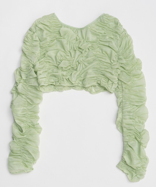 MAISON SPECIAL(メゾンスペシャル)の「Random Charring Bolero/ランダムシャーリングボレロ(カーディガン/ボレロ・レディース・ミント/ブルー/ブラック・FREE)」の8枚目の写真