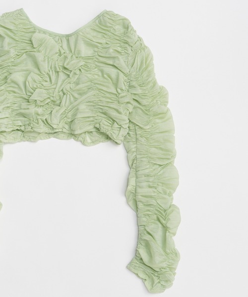 MAISON SPECIAL(メゾンスペシャル)の「Random Charring Bolero/ランダムシャーリングボレロ(カーディガン/ボレロ・レディース・ミント/ブルー/ブラック・FREE)」の9枚目の写真