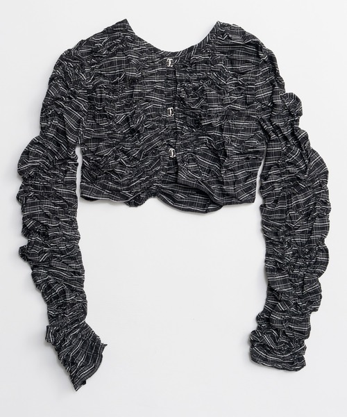 MAISON SPECIAL(メゾンスペシャル)の「Random Charring Bolero/ランダムシャーリングボレロ(カーディガン/ボレロ・レディース・ミント/ブルー/ブラック・FREE)」の10枚目の写真