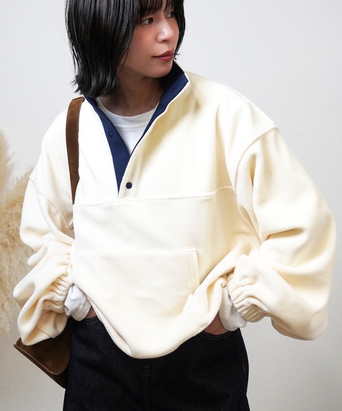 gossara(ゴサラ)の「【リアルバイ多数】フリースプルオーバー(その他トップス・レディース・ネイビー/アイボリー/杢グレー・FREE)」の1枚目の写真