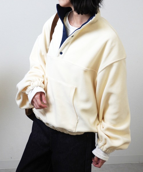 gossara(ゴサラ)の「【リアルバイ多数】フリースプルオーバー(その他トップス・レディース・ネイビー/アイボリー/杢グレー・FREE)」の4枚目の写真