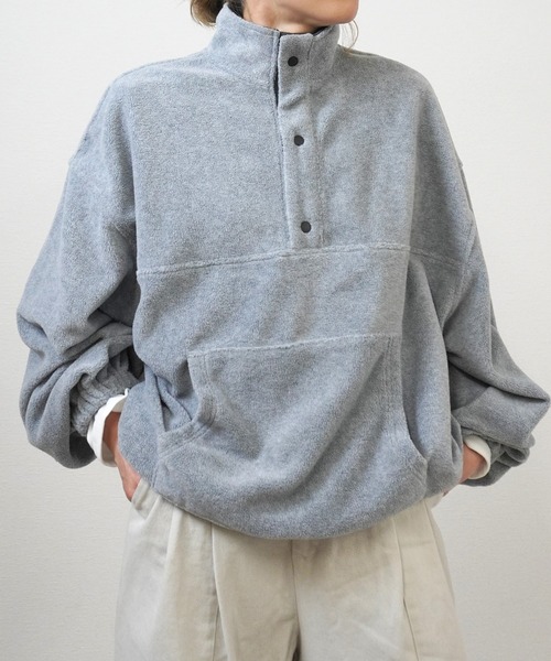 gossara(ゴサラ)の「【リアルバイ多数】フリースプルオーバー(その他トップス・レディース・ネイビー/アイボリー/杢グレー・FREE)」の10枚目の写真