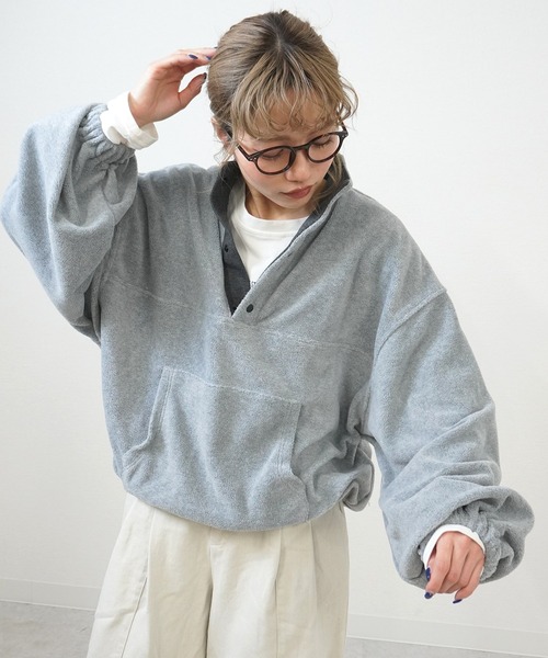 gossara(ゴサラ)の「【リアルバイ多数】フリースプルオーバー(その他トップス・レディース・ネイビー/アイボリー/杢グレー・FREE)」の12枚目の写真