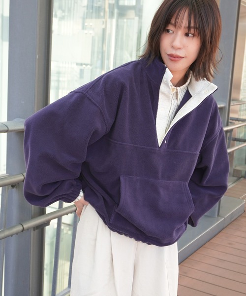 gossara(ゴサラ)の「【リアルバイ多数】フリースプルオーバー(その他トップス・レディース・ネイビー/アイボリー/杢グレー・FREE)」の17枚目の写真