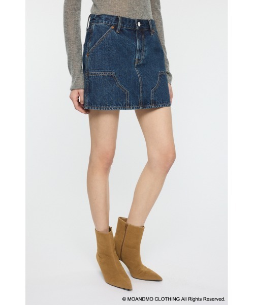 MOUSSY（マウジー）の「MOANDMO EMBROIDERY ミニスカート（デニムスカート・レディース・ダークブルー/ワンウォッシュ・1/2）」の7枚目の写真