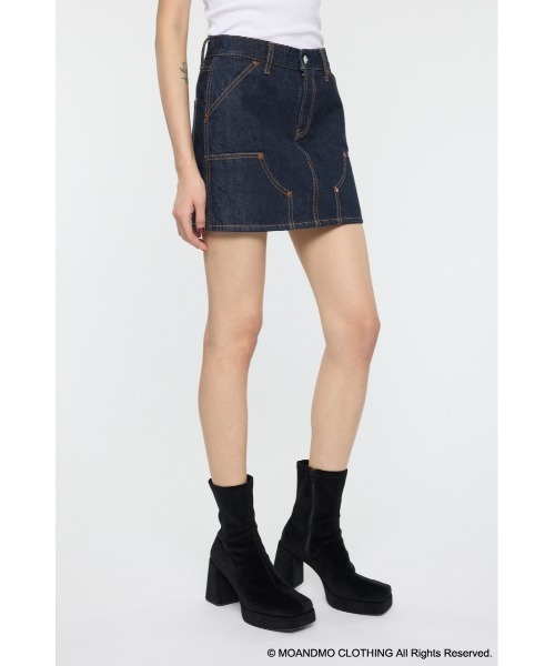 MOUSSY（マウジー）の「MOANDMO EMBROIDERY ミニスカート（デニムスカート・レディース・ダークブルー/ワンウォッシュ・1/2）」の13枚目の写真