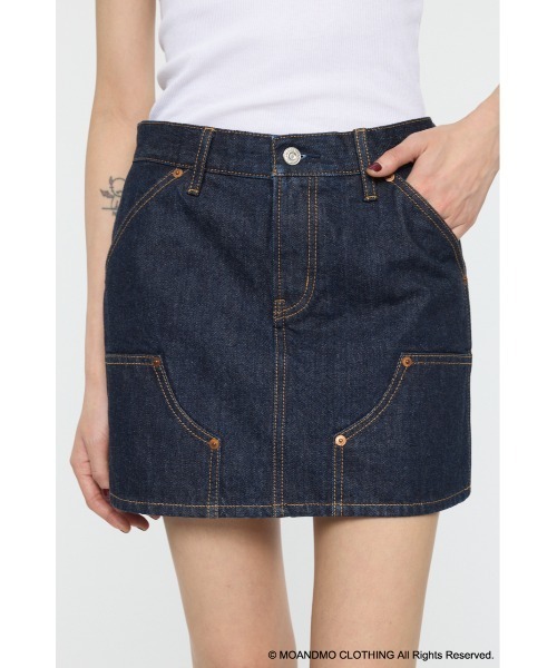 MOUSSY（マウジー）の「MOANDMO EMBROIDERY ミニスカート（デニムスカート・レディース・ダークブルー/ワンウォッシュ・1/2）」の14枚目の写真