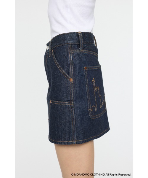 MOUSSY（マウジー）の「MOANDMO EMBROIDERY ミニスカート（デニムスカート・レディース・ダークブルー/ワンウォッシュ・1/2）」の15枚目の写真