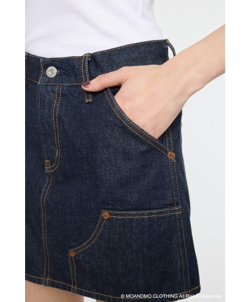 MOUSSY（マウジー）の「MOANDMO EMBROIDERY ミニスカート（デニムスカート・レディース・ダークブルー/ワンウォッシュ・1/2）」の18枚目の写真