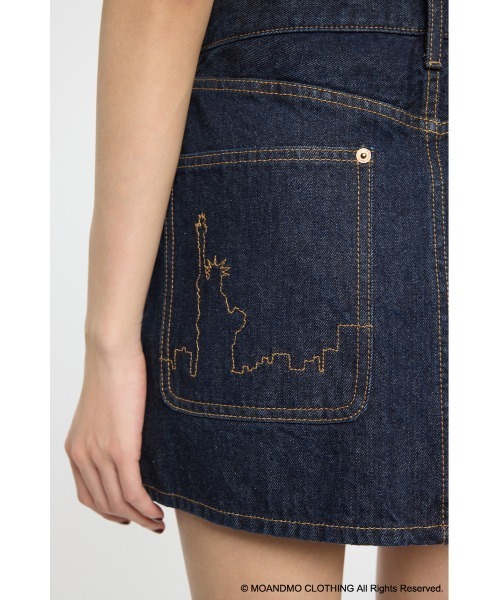 MOUSSY（マウジー）の「MOANDMO EMBROIDERY ミニスカート（デニムスカート・レディース・ダークブルー/ワンウォッシュ・1/2）」の20枚目の写真