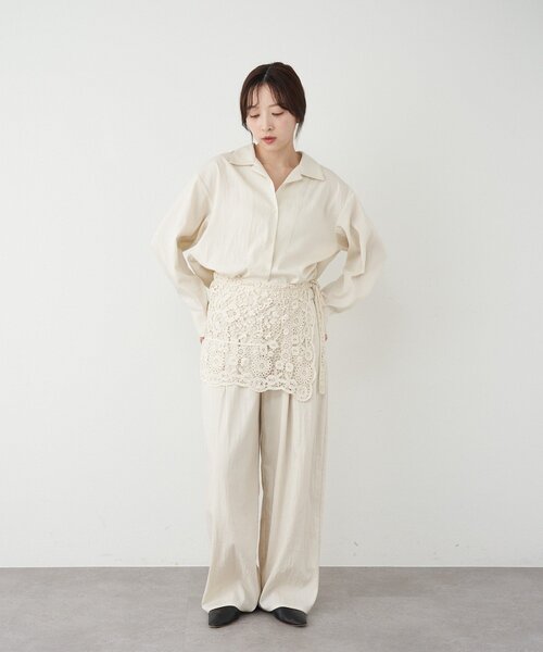 SHENERY（シーナリー）の「3タックイージーパンツ（その他パンツ・レディース・ブラック/アイボリー/ベージュ・36/38）」の4枚目の写真