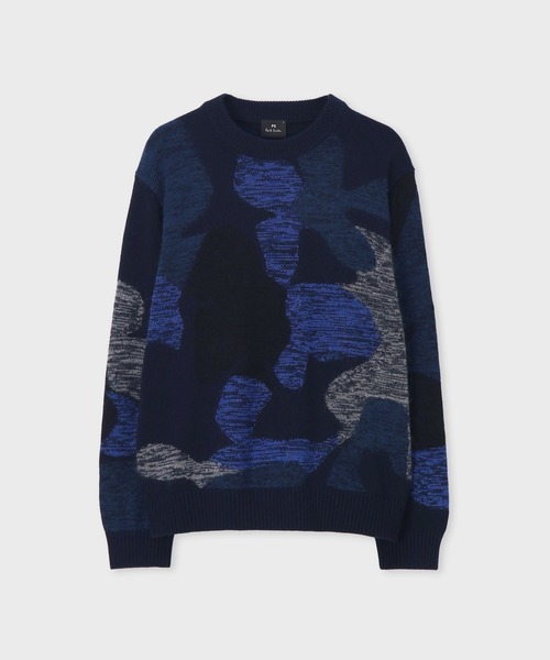 PS Paul Smith（ピーエスポールスミス）の「"Geometric Floral" クルーネックニット / 162405 791Z（ニット/セーター・メンズ・オフホワイト/ネイビー・X-LARGE/LARGE/MEDIUM）」の2枚目の写真