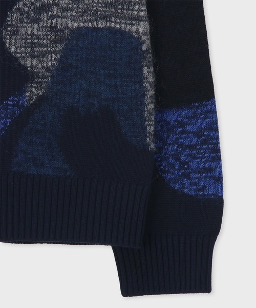 PS Paul Smith（ピーエスポールスミス）の「"Geometric Floral" クルーネックニット / 162405 791Z（ニット/セーター・メンズ・オフホワイト/ネイビー・X-LARGE/LARGE/MEDIUM）」の4枚目の写真