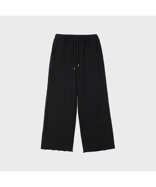 Star Patch Wide Pants (Black)
