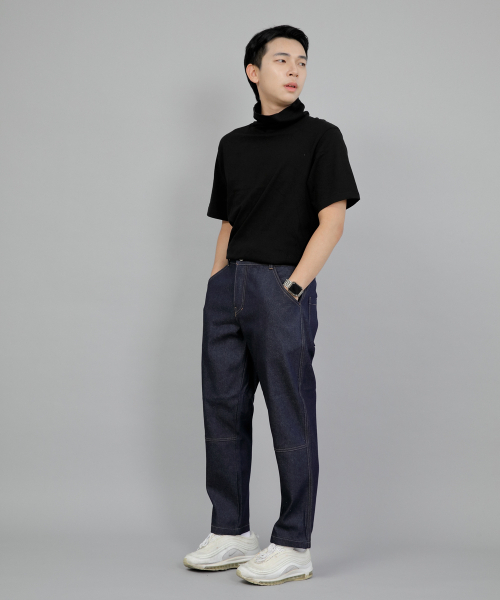 SAINTCREW(セントクルー)の「ワイドカッティングクロップハーフバンドパンツ WCH-327 インディゴデニム BRS(デニムパンツ・メンズ・その他・MEDIUM/LARGE/X-LARGE)」の3枚目の写真