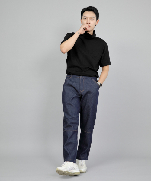 SAINTCREW(セントクルー)の「ワイドカッティングクロップハーフバンドパンツ WCH-327 インディゴデニム BRS(デニムパンツ・メンズ・その他・MEDIUM/LARGE/X-LARGE)」の4枚目の写真