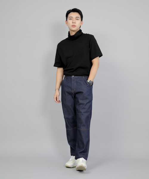 SAINTCREW(セントクルー)の「ワイドカッティングクロップハーフバンドパンツ WCH-327 インディゴデニム BRS(デニムパンツ・メンズ・その他・MEDIUM/LARGE/X-LARGE)」の5枚目の写真