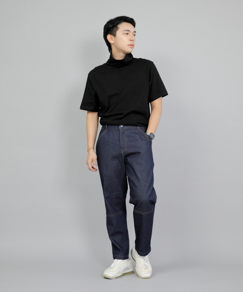 ワイドカッティングクロップハーフバンドパンツ WCH-327 インディゴ