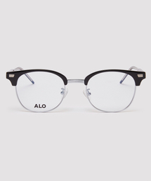 ALO EYEWEAR（アロアイウェア）の「[Essential] AL5506 0911G ハーフリム ブラック/シルバー メガネフレーム（メガネ）」