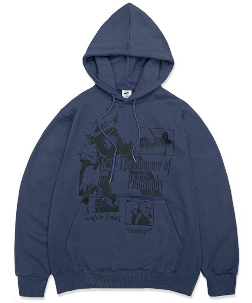 DEFYCLUBROBBERS(ディファイクラブロバース)の「(Heavy Cotton) The hammer of philosophy Navy(パーカー・レディース・その他・MEDIUM/LARGE)」の1枚目の写真