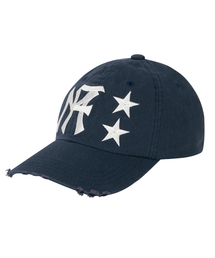 FREEMARIO（フリーマリオ）の「MF Damaged Ball Cap [Navy]（キャップ）」