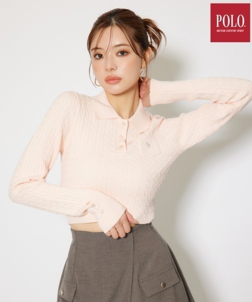 POLO BCS】ケーブルニットトップス 秋服 冬服（ニット/セーター