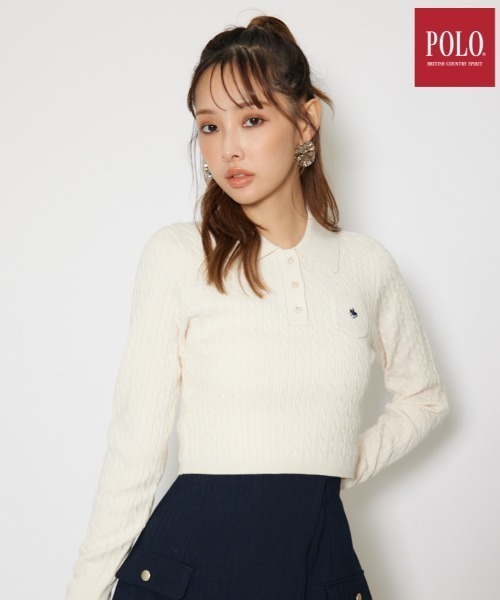 POLO BCS】ケーブルニットトップス 秋服 冬服（ニット/セーター