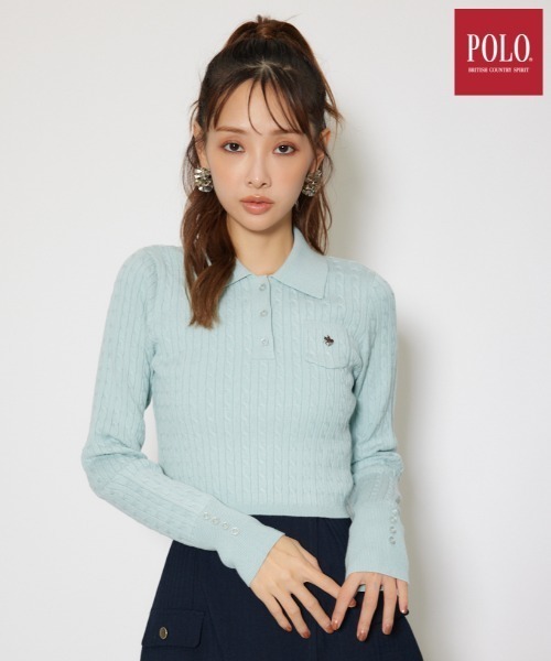 POLO BCS】ケーブルニットトップス 秋服 冬服（ニット/セーター