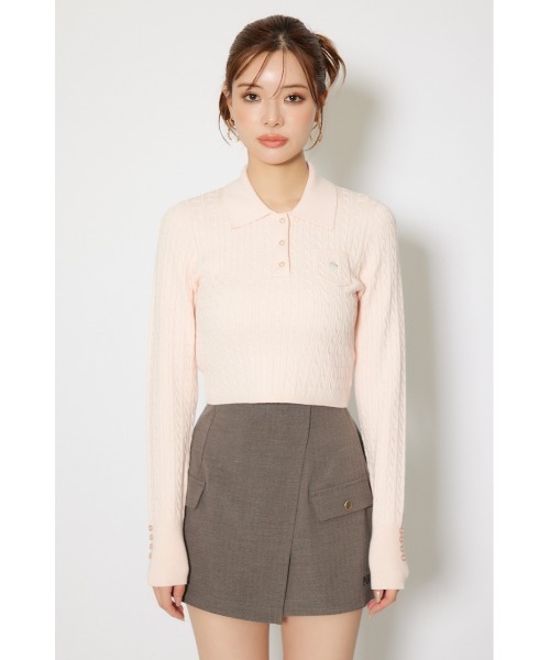 rienda(リエンダ)の「【POLO BCS】ケーブルニットトップス 秋服 冬服(ニット/セーター・レディース・ピンク/アイボリー/ライトブルー・FREE)」の20枚目の写真