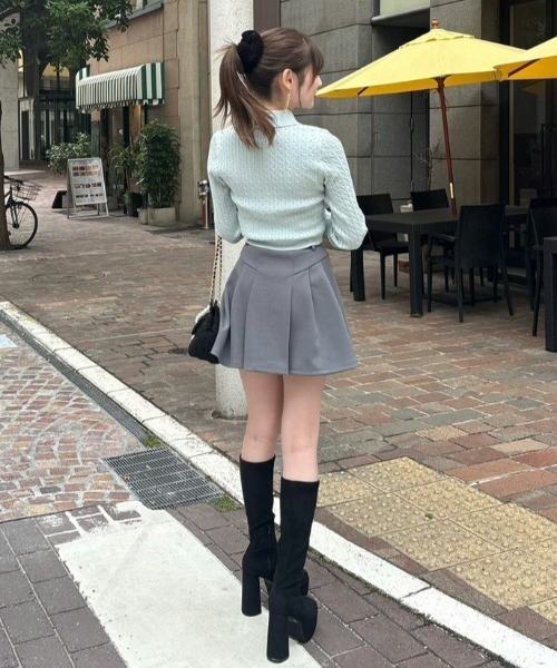 rienda(リエンダ)の「【POLO BCS】ケーブルニットトップス 秋服 冬服(ニット/セーター・レディース・ピンク/アイボリー/ライトブルー・FREE)」の4枚目の写真