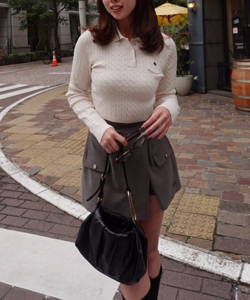 rienda(リエンダ)の「【POLO BCS】ケーブルニットトップス 秋服 冬服(ニット/セーター・レディース・ピンク/アイボリー/ライトブルー・FREE)」の14枚目の写真