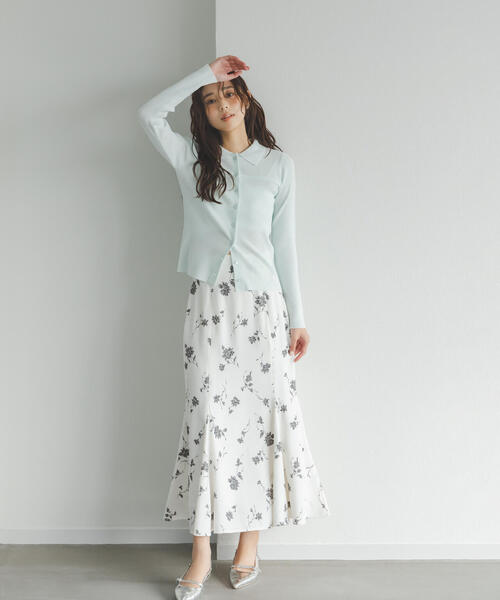 NATURAL BEAUTY BASIC（ナチュラルビューティーベーシック）の「◇プリントヘム切替マーメイドスカート（スカート・レディース・ホワイト系その他/ブルー系その他・P/S/MEDIUM）」の5枚目の写真