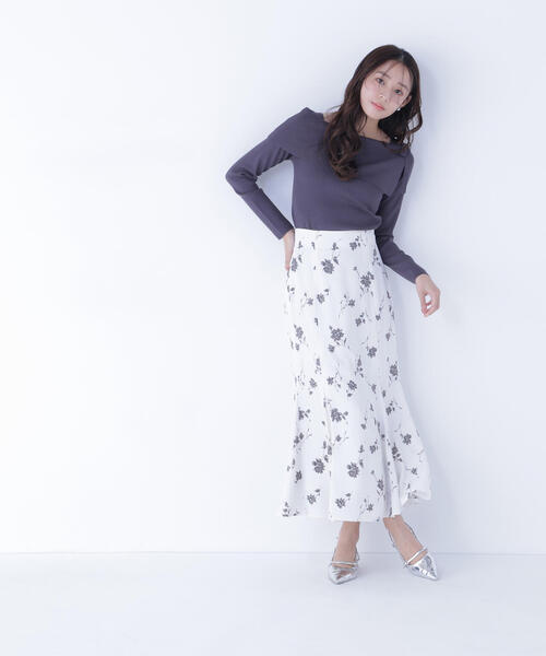 NATURAL BEAUTY BASIC（ナチュラルビューティーベーシック）の「◇プリントヘム切替マーメイドスカート（スカート・レディース・ホワイト系その他/ブルー系その他・P/S/MEDIUM）」の10枚目の写真