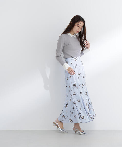 NATURAL BEAUTY BASIC(ナチュラルビューティーベーシック)の「◇プリントヘム切替マーメイドスカート(スカート・レディース・ホワイト系その他/ブルー系その他・P/S/MEDIUM)」の22枚目の写真