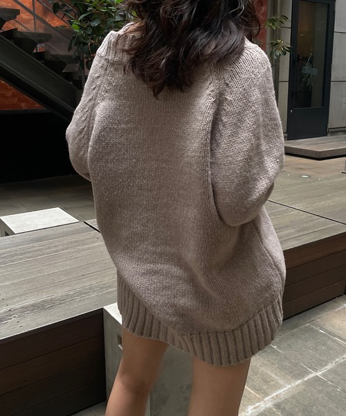ROGER AND RAW（ロジャーアンドロウ）の「[インナーセット] ニットカーディガンアンサンブル（ニット/セーター・レディース・ベージュ/ライトブルー・FREE）」の4枚目の写真