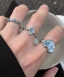 セール】/Rz/ /456781/ブラックハートリング2個セット(RZ)（リング