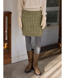 TINKNIT（ティンニット）の「オリーブツイストニットスカート（スカート）」