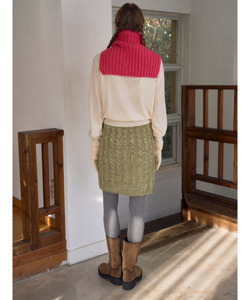 TINKNIT（ティンニット）の「オリーブツイストニットスカート（スカート・レディース・その他・FREE）」の3枚目の写真