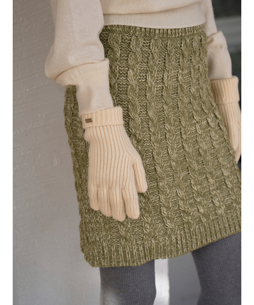 TINKNIT（ティンニット）の「オリーブツイストニットスカート（スカート・レディース・その他・FREE）」の4枚目の写真