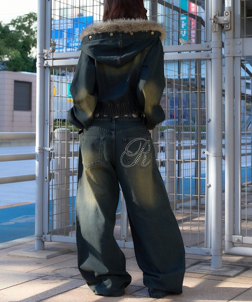 sedacle girl（セダクルガール）の「ラインストーンカーブデニム【SETUP着用可能】（デニムパンツ・レディース・ブラック/インディゴブルー/ダークインディゴブルー・SMALL/MEDIUM）」の15枚目の写真