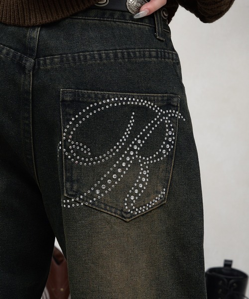 sedacle girl（セダクルガール）の「ラインストーンカーブデニム【SETUP着用可能】（デニムパンツ・レディース・ブラック/インディゴブルー/ダークインディゴブルー・SMALL/MEDIUM）」の20枚目の写真