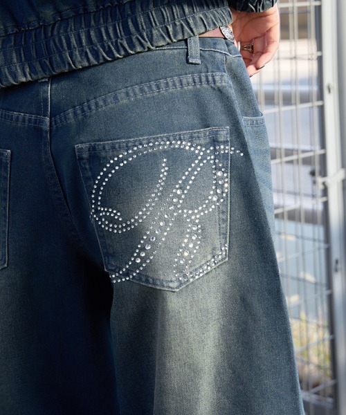 sedacle girl（セダクルガール）の「ラインストーンカーブデニム【SETUP着用可能】（デニムパンツ・レディース・ブラック/インディゴブルー/ダークインディゴブルー・SMALL/MEDIUM）」の11枚目の写真