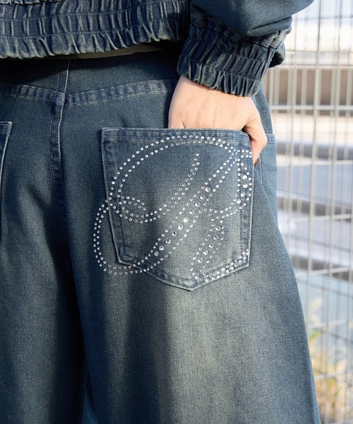 sedacle girl（セダクルガール）の「ラインストーンカーブデニム【SETUP着用可能】（デニムパンツ・レディース・ブラック/インディゴブルー/ダークインディゴブルー・SMALL/MEDIUM）」の10枚目の写真