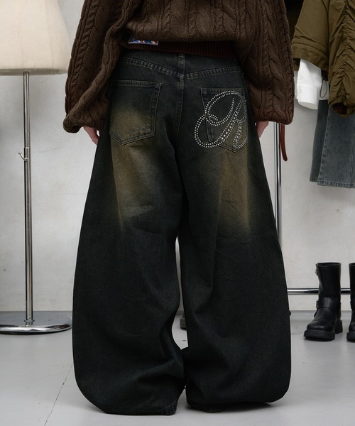 sedacle girl（セダクルガール）の「ラインストーンカーブデニム【SETUP着用可能】（デニムパンツ・レディース・ブラック/インディゴブルー/ダークインディゴブルー・SMALL/MEDIUM）」の8枚目の写真