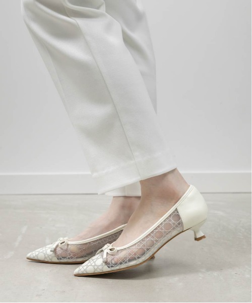 RANDA(ランダ)の「グリッターラインチュールパンプス(パンプス・レディース・ベージュ/ホワイト/ブラック・22.5/23/23.5/24/24.5/22/25.5/25)」の8枚目の写真